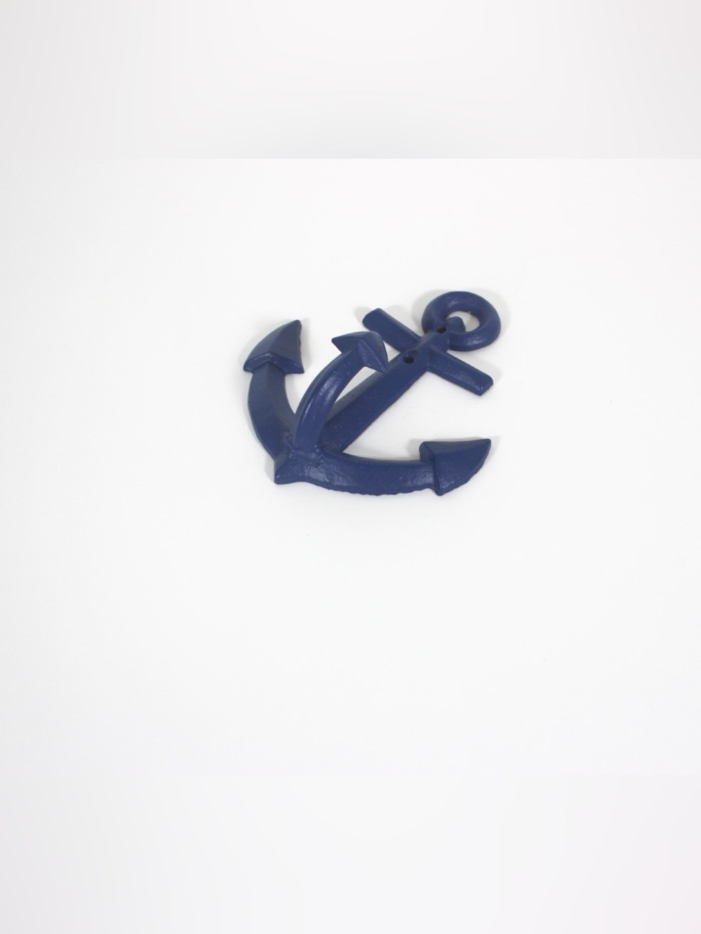 Vintage Cast Iron Anchor Hook Coastal Nautical Beach House Style Blue